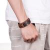 Men Women  Alloy Buckle Wide Cuff Bracelet Wrap Bangle Leather Wristband Punk Snap Bracelet
