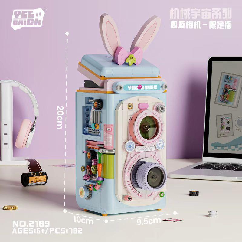 Совместимый строительный блок Механическая двойная реверсивная ретро-камера Сборка Ручная работа Детская игрушка Модель Украшение Подарок