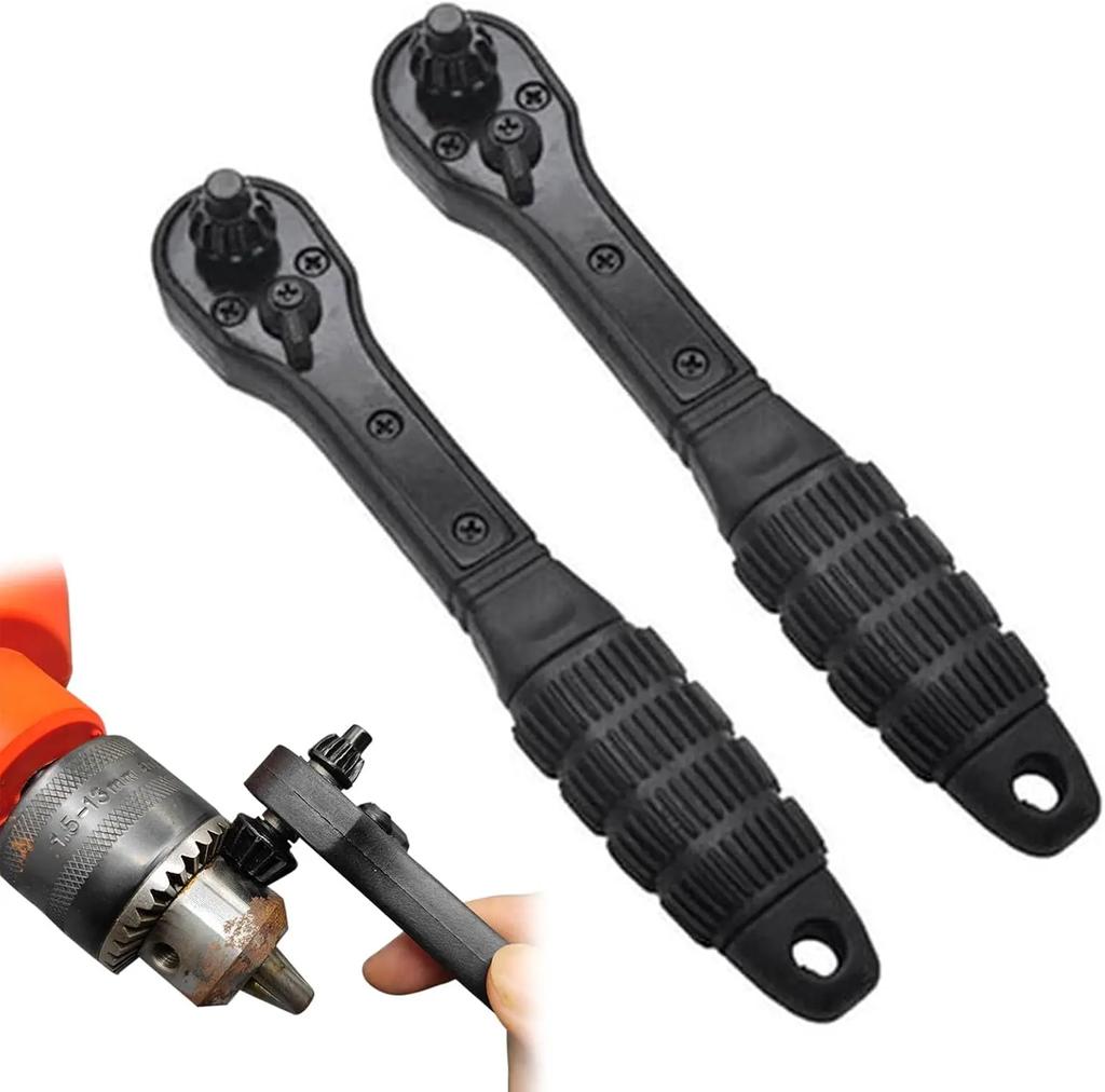 2 In 1 Drill Chuck Ratchet Spanner Universal Electric Drill Spanners Labor-saving Ratchet Wrench Multifunctional Drill Chuck Key