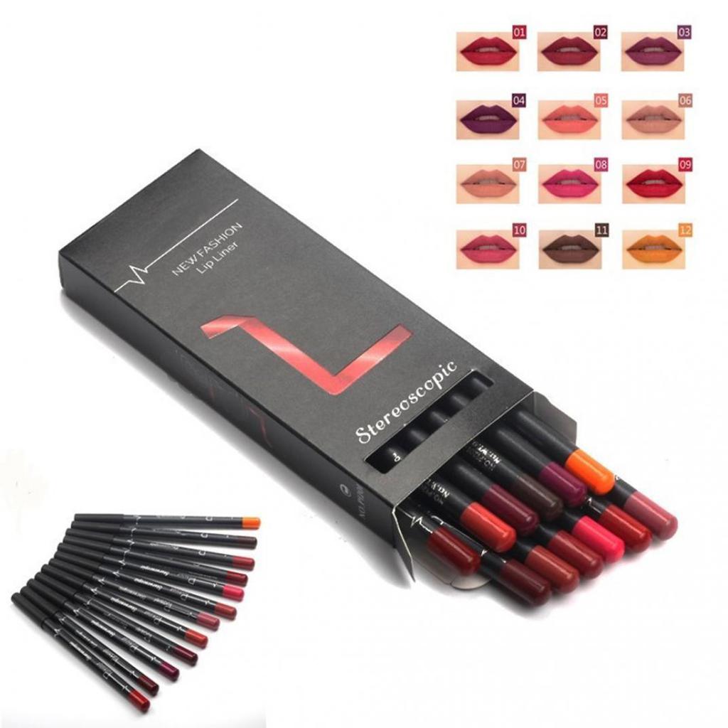 6Pcs Wood Lip Liner Waterproof Lady Charming Lip Liner Makeup Women's Long Lasting Cosmetic Tool Soft Pencil