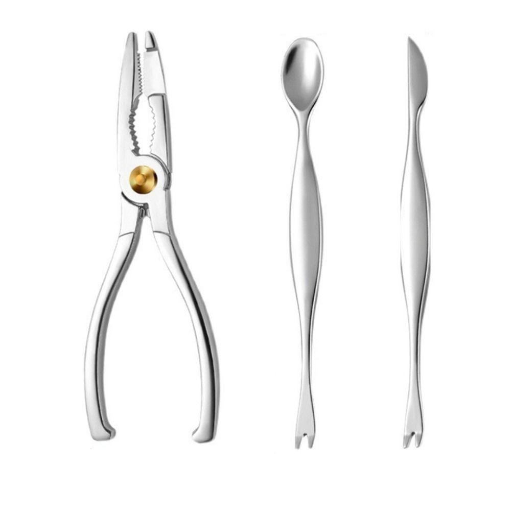 3pcs Labor-saving Crab Stripping Forceps High Hardness Crab Picks Spoons Set  Shrimp