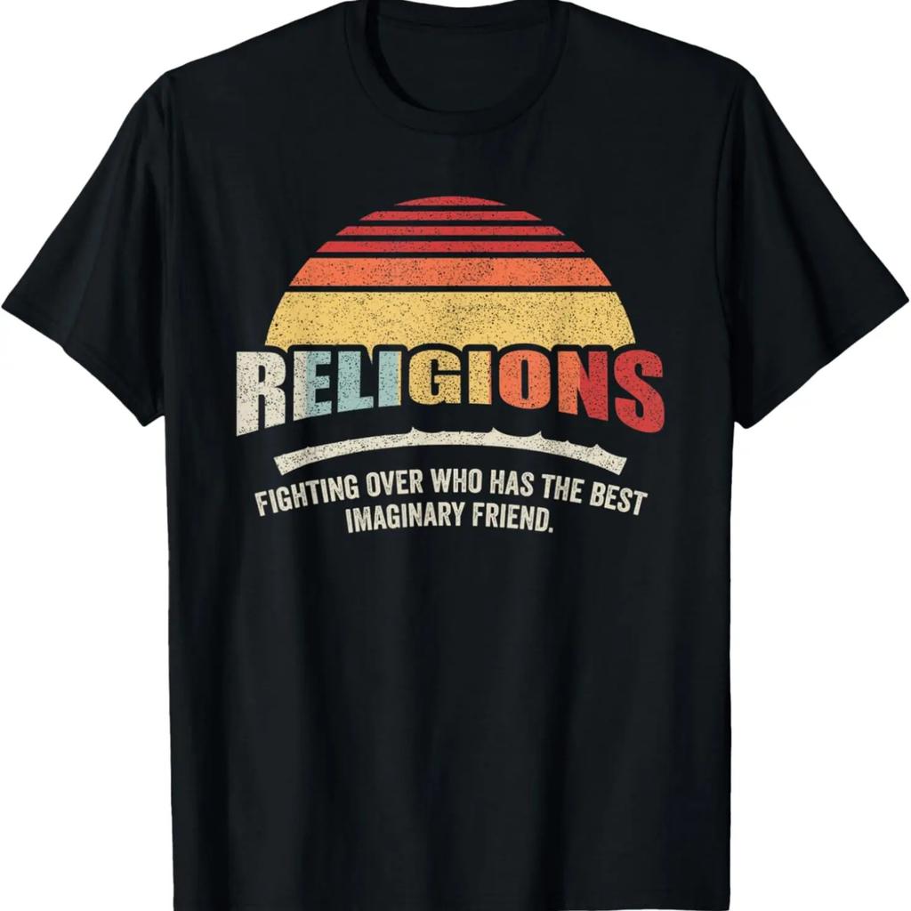 Футболка с круглым вырезом Bag Some Rays Retro Atheist Science - Классическая посадка, Черная, Хлопок и Полиэстер