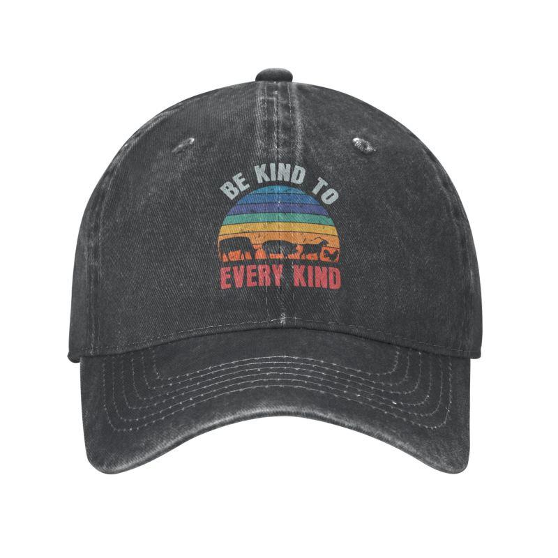 Classic Cotton Vegan Vegetarian Baseball Cap for Men Women Personalized Unisex Be Kind To Every Kind Animal Sunset Dad Hat