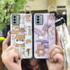 Cartoon Protective Phone Case For Nokia G22 Fashion Design Lanyard Shockproof Phone Holder Back Cover Anti-dust Ring