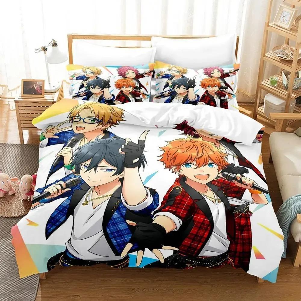 Комплект постельного белья Ensemble Stars Single Twin Full Queen King Size Bed Set Adult Kids Bedroom Duvet Cover Sets 3D Anime Bed Sheet Set