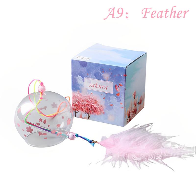 Japanese Wind Bell Sakura Pattern Wind Chimes Handmade Glass Furin Home Decor