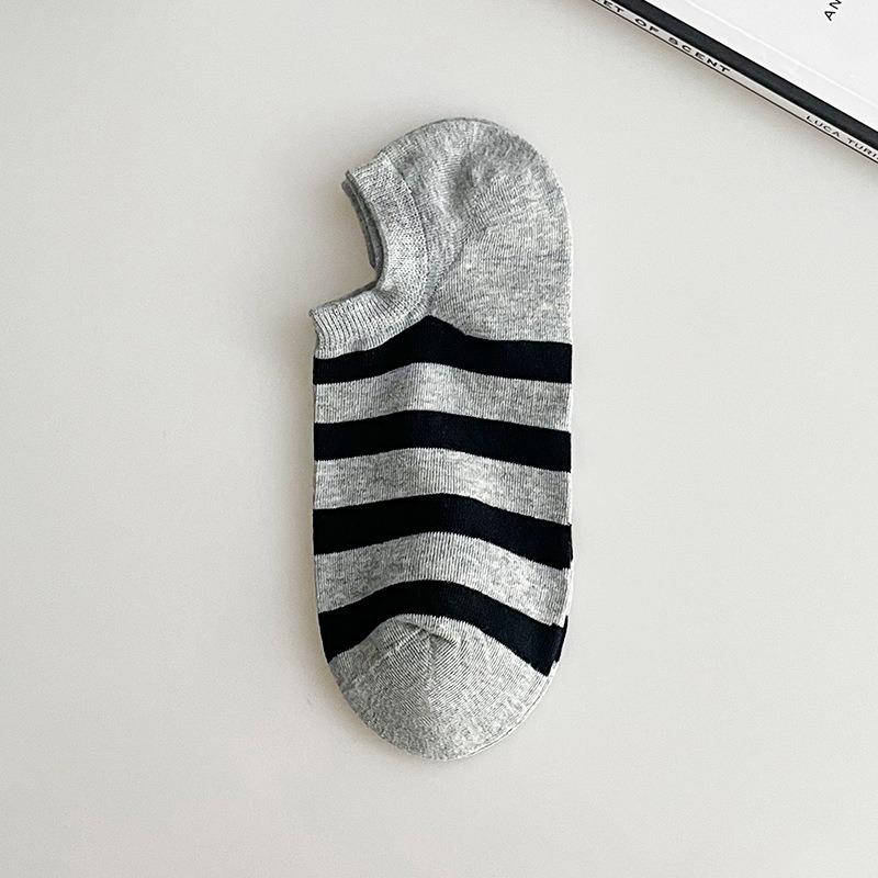 Мужские тонкие носки на весну и лето, новые, в полоску, спортивные, для отдыха, дышащие, низкие