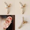 Modern Geometric Alloy Ear Clips With Rhinestones For Women And Special Occasions
