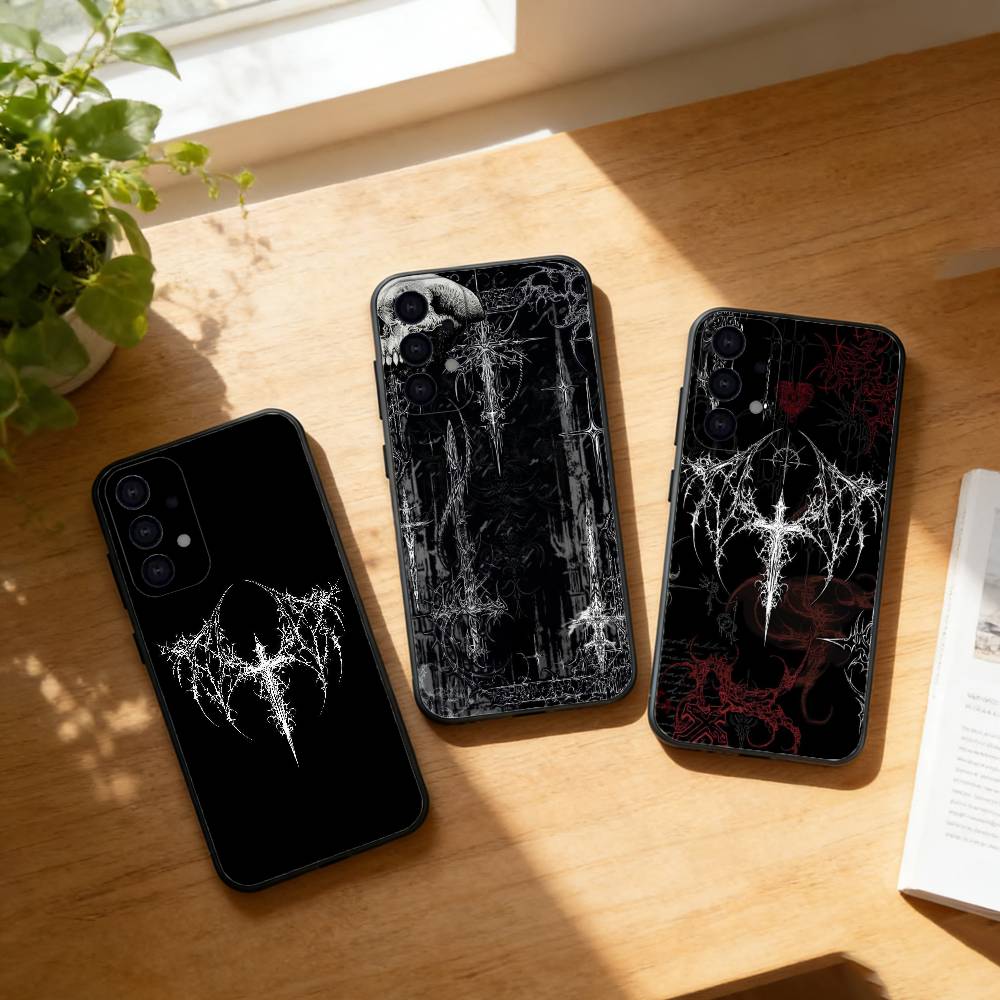 Чехол для телефона C-Cool Dark Gothic Cross Mark для Samsung S25, S24, S21, S22, S23, S30, Ultra, S20, Plus, Fe, Lite Черный корпус