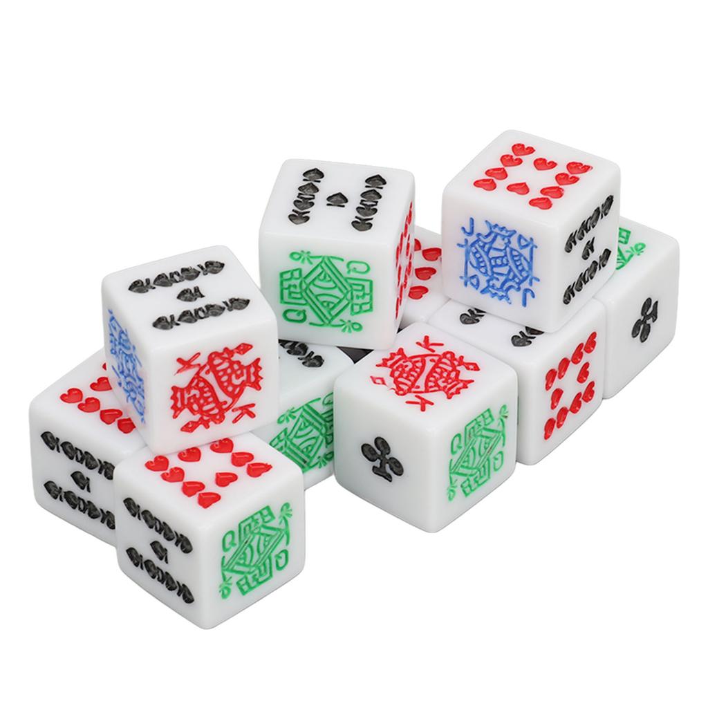20 штук 6-гранных покерных костей Акриловый набор игровых костей Отлично подходит для покерных игр, вечеринок, игр на день рождения
