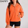 Women's Fashion Casual Solid Color Print Long Sleeve Hooded Hoodies & Sweatshirts