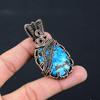 Turquoise Gemstone Pure Copper Wire Wrapped Handmade Pendant Jewelry