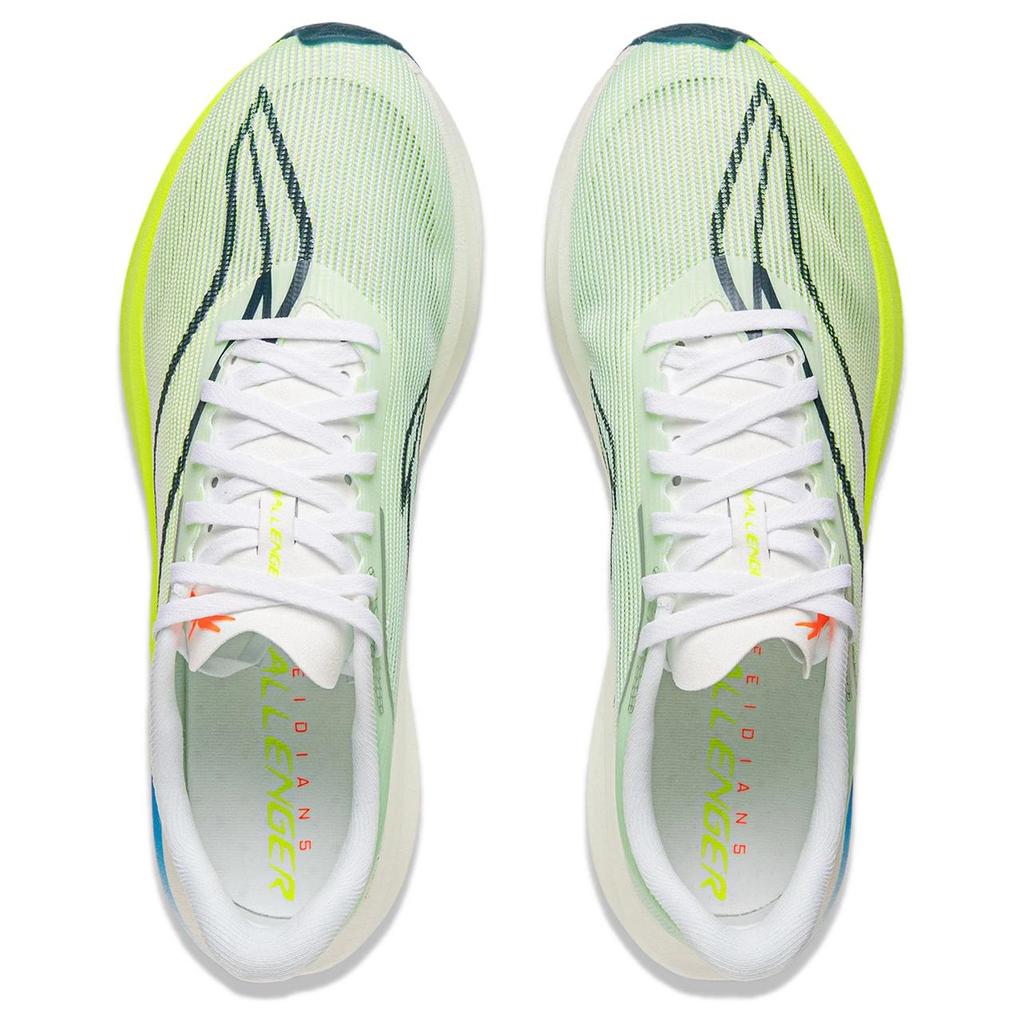 Li Ning Feidian 5 Challenger Сверхлегкая технология амортизации Беговые кроссовки Мужские кроссовки Стандартный-Белый Флуоресцентный-Ярко-зеленый ARMV001-19