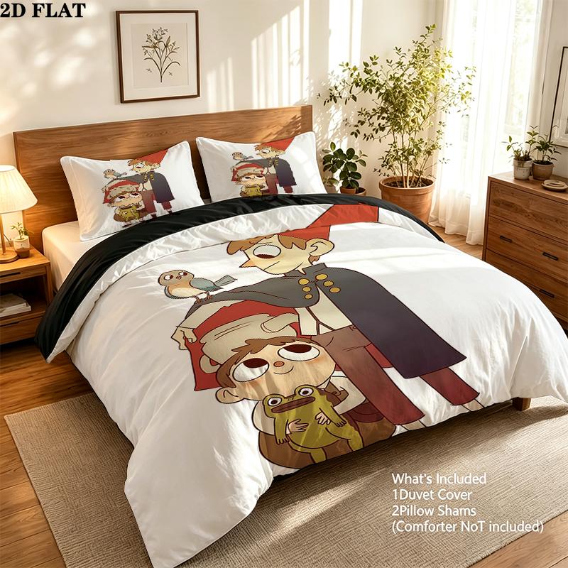 Over the Garden Wall Pattern Bedding Home Decoration Birthday Gift ( 1 duvet cover + 2 pillowcase, without core),fan merchandise.