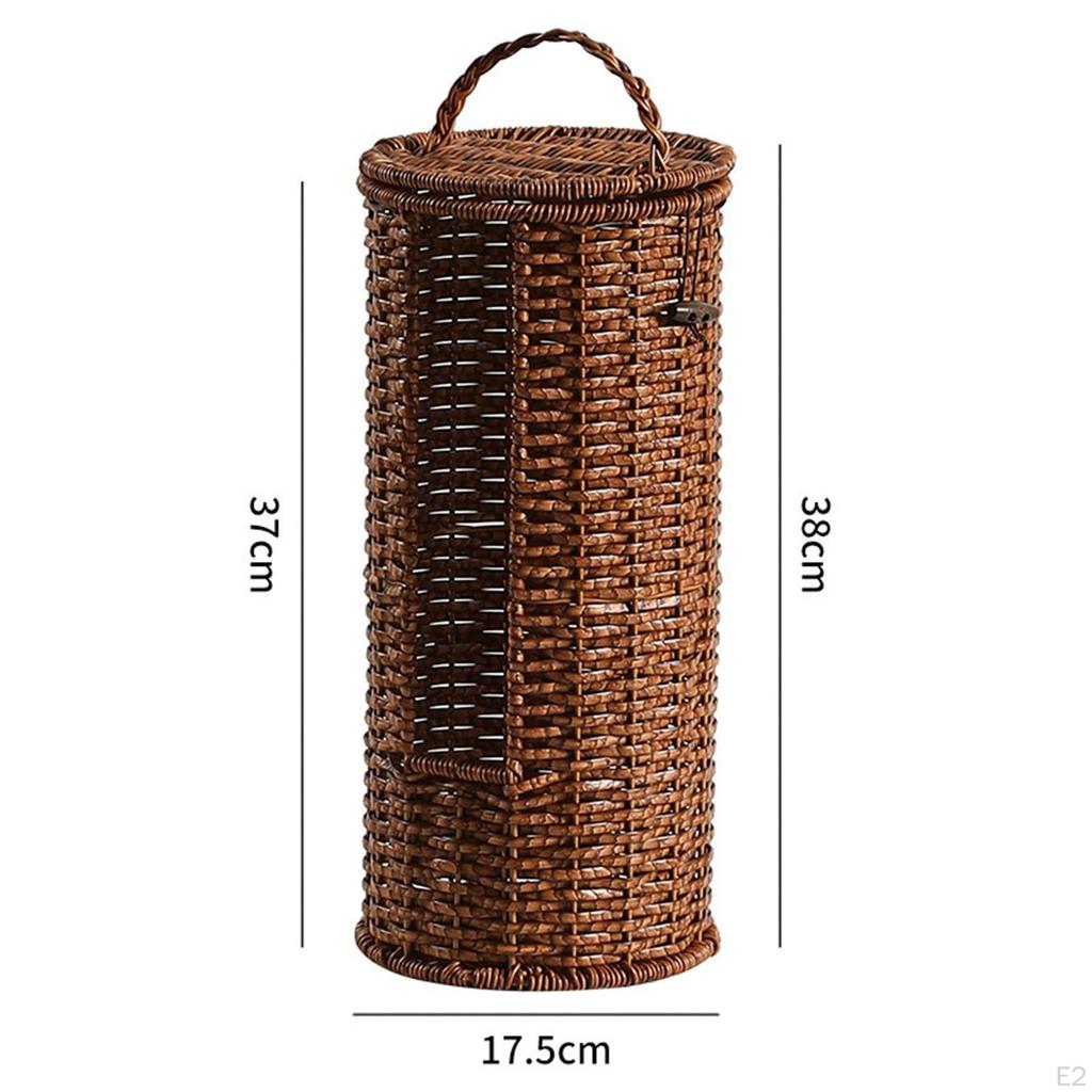 Toilet Paper Storage Stand Boho Woven Holder Basket Lightweight Sturdy Bathroom