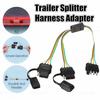 2PCS Flat 4-Way 4 Pin Trailer Y-Splitter Harness Adapter LED Tailgate Light Bar For Pickup Truck Trailer