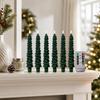 6 Pieces Christmas Tree Shaped LED Candle Flashing Warm White Light with Remote
