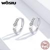Genuine 925 Sterling Silver Infinity Love Hoop Earrings CZ Circle Small Earring For Women Gift