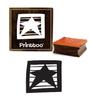 Printtoo Scrap-Booking Star Design Square Brown Wooden Rubber Stamp Craft Block-2 x 2