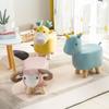 Креативный детский табурет в скандинавском стиле для крыльца, мультяшный табурет для пеленания обуви, гостиная, деревянный низкий табурет в виде животного
