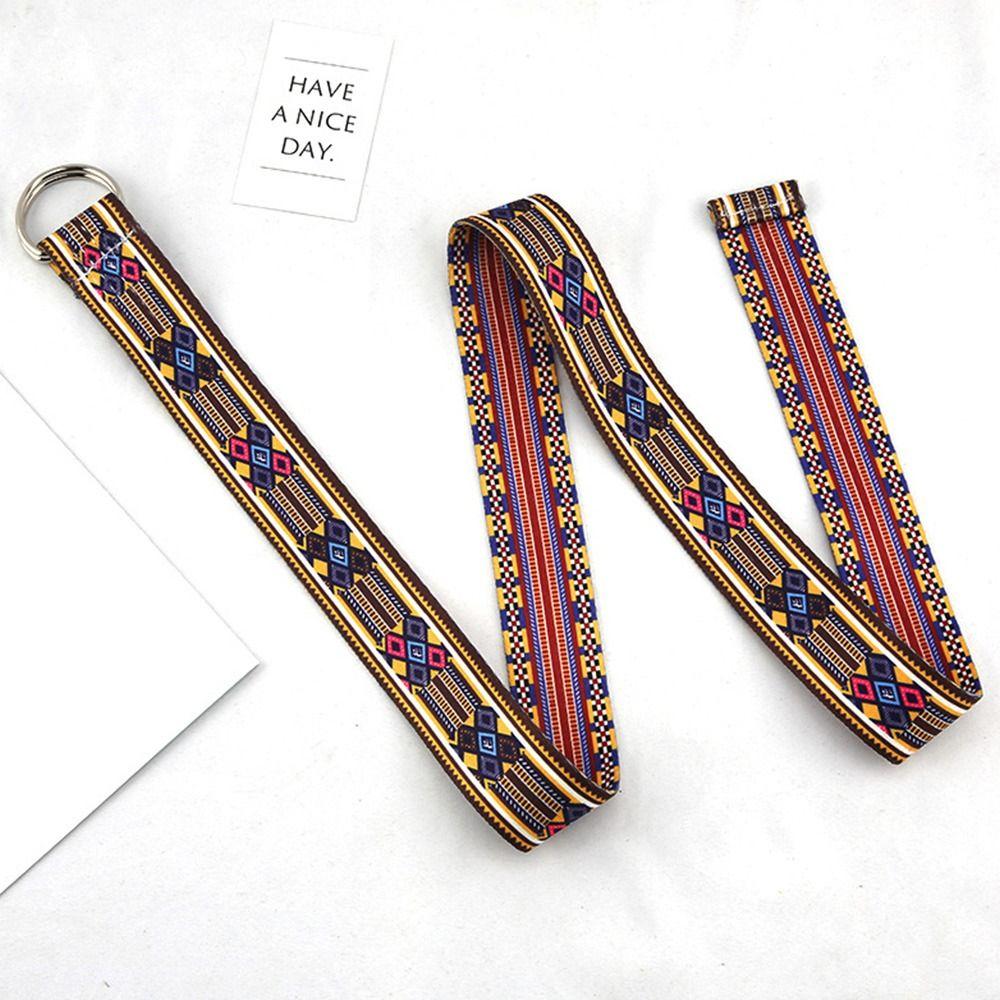 Этнический стиль тренд двойная кольцевая пряжка пояс холщовый ремешок нейлоновый плетеный ремень плетение пояс