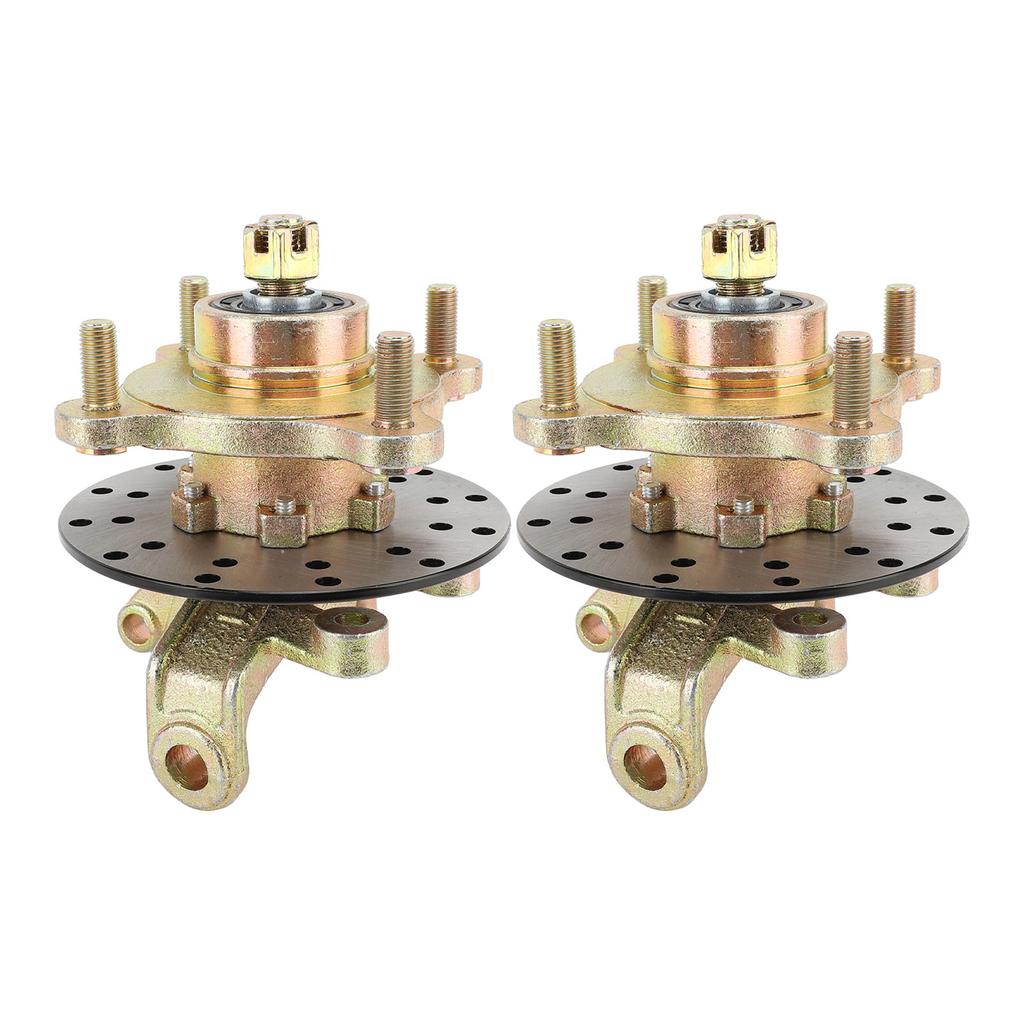 1 пара поворотных кулаков со ступицами колес и тормозными дисками для гольф-кара, картинга, квадроцикла, квадроцикла, мотовездехода