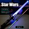 2Pcs 2 In 1 7 Colors Changing Light Up Sword Expandable Light Sword with Sound Cosplay Toy for Kids