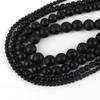30-93Pcs Multi Size Black Glass Loose Round Beads for DIY Jewelry Making