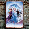 2D Плоский, 1 шт. Металлический настенный декор Disney Frozen II Эльза, Анна, Кристофф и Свен - Официальное украшение на день рождения или Рождество «Холодное сердце» -