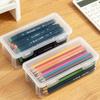 1Pc Transparent Pencil Case Sketch Plastic Pencil Case Storage Case Pencil Case Large Capacity Tool Box Card Makeup Storage Box