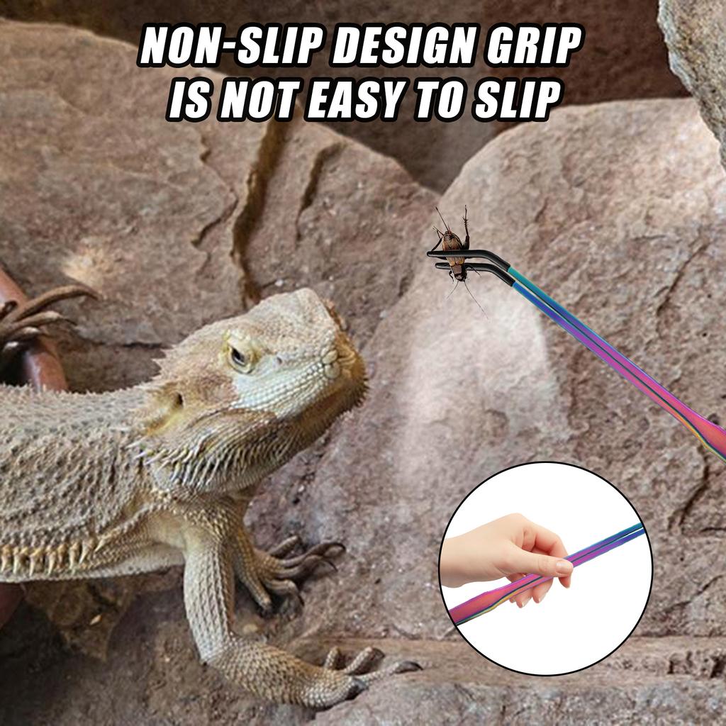 4pcs Reptile Feeding Tongs Aquascaping Tools Set for Pets Crab Turtle Planting Tweezers Stainless Steel Pet Feeding Clamp