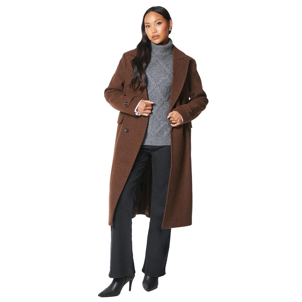 Principles Womens/Ladies Faux Wool Double-Breasted Trench Coat