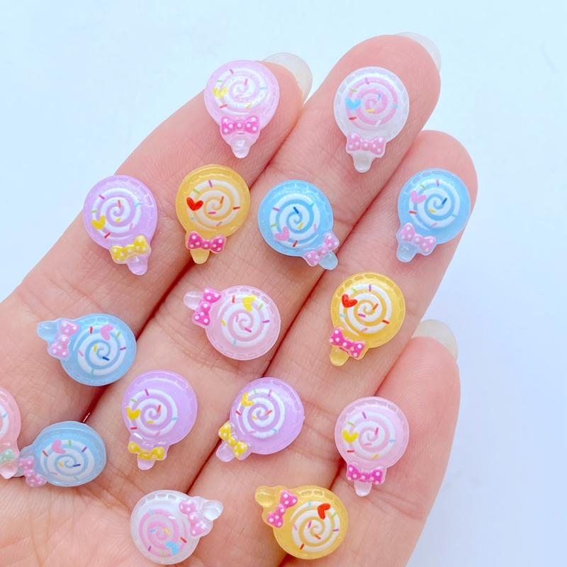 50 шт. Новые Милые Мини 9*12 мм Леденец Плоская Основа Смола Скрапбукинг DIY Украшения для Бижутерии Рукоделие Аксессуары