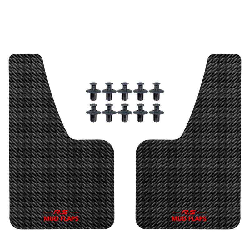 Car Universal Black RED Carbon Fiber Effect Splash Guards Mud Flaps Molded Mudguards Fender Cover Front Rear Styling Accessories