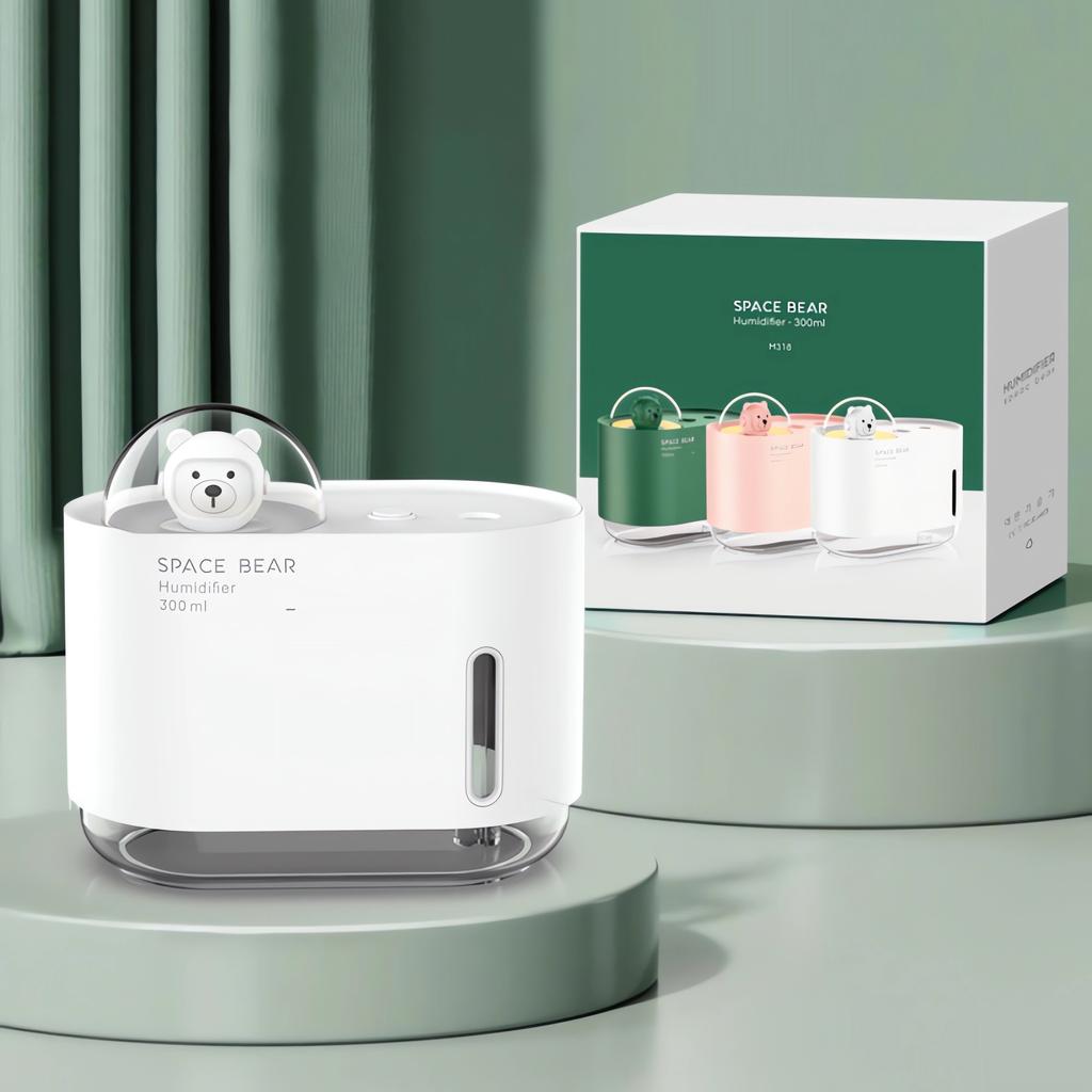 Новый увлажнитель воздуха Space Bear, цветной атмосферный светильник USB, настольный, для спальни, для установки в автомобиле, портативный, креативный, спрей для ароматерапии