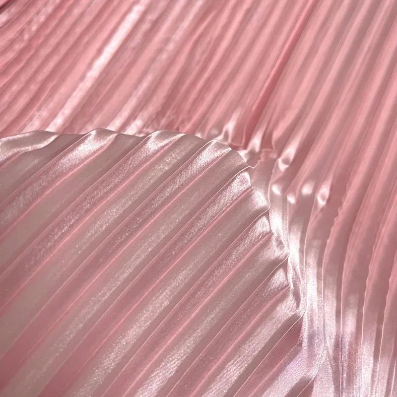 100x150 см плиссированная атласная ткань для рукоделия платье юбка костюм одежда ткань для шитья своими руками мягкая глянцевая гладкая однотонная