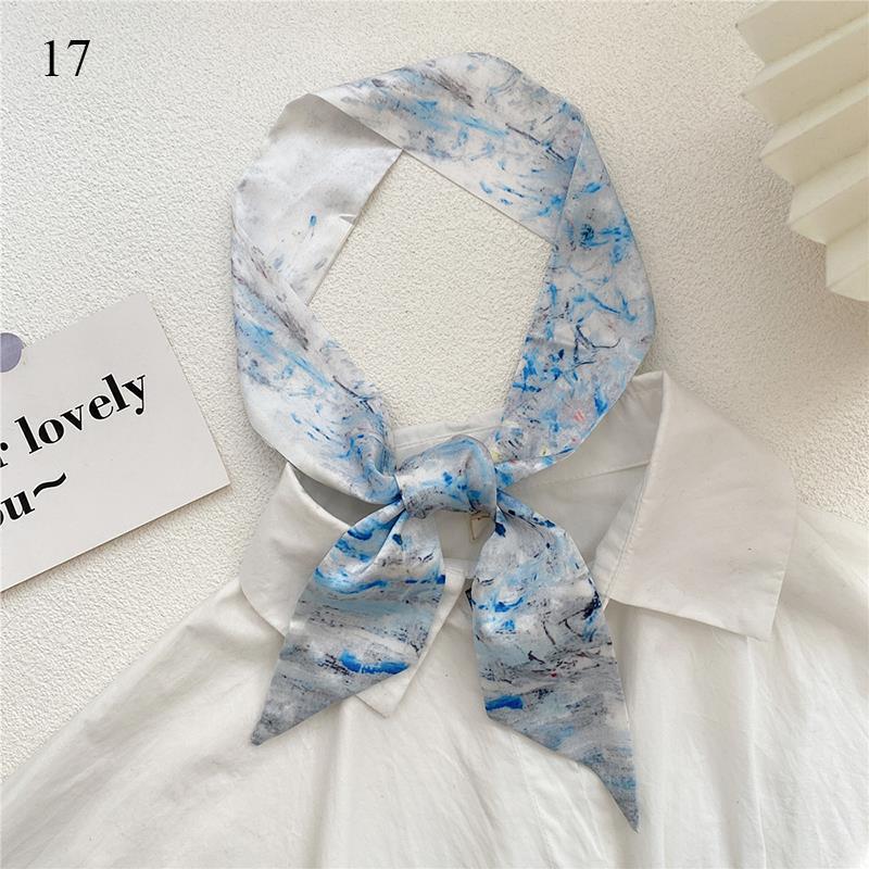 Длинный шарф с принтом из 26 букв, узкая лента, повязка на голову, шейные платки, повязка на сумку с ручкой, бандана, резинка для волос, шейный платок, шелковые маленькие шарфы