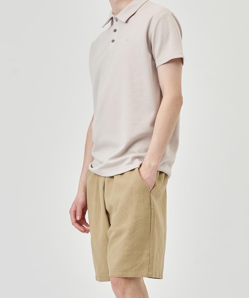 THE-ABON Terry Cotton Wide Half Pants Ivory