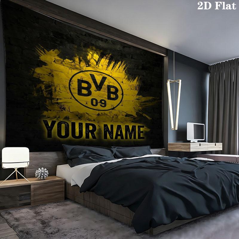 Borussia Custom Name Wall Tapestry Aesthetic Wall Hanging Printed Fabric Blanket Decorative Tapestries for Bedroom Living Room Home Decor