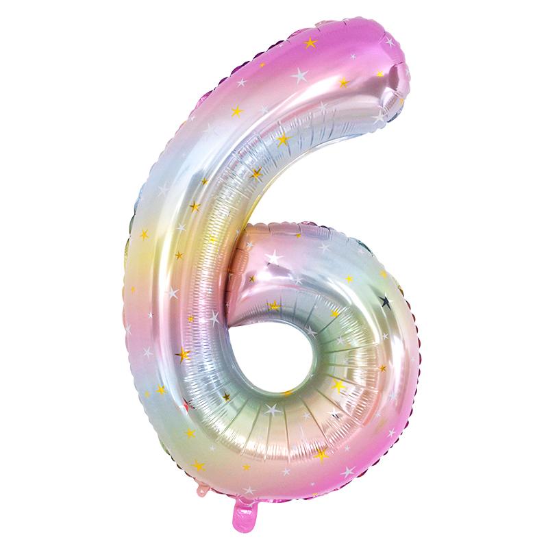 40-дюймовый радужный фольгированный воздушный шар с цифрами 0-9, тема единорога, день рождения, воздушный шар для детей, первый день рождения, украшение для детского душа