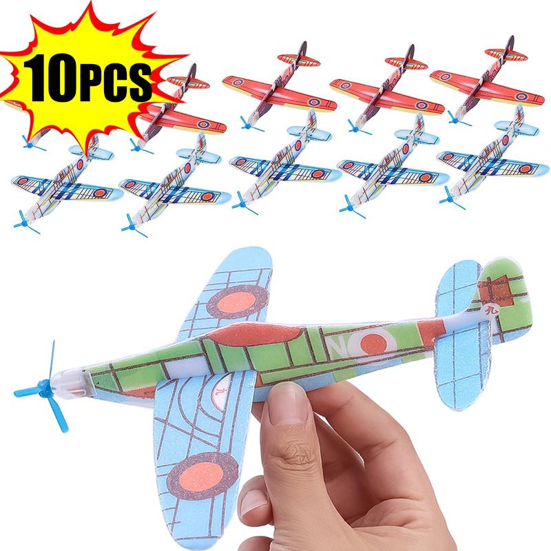 1/10Pcs 3D Diy Hand Throw Flying Glider Planes Foam Aeroplane Party Supplies Children Kids Gift Toys Game 12Cm Flying Airplane