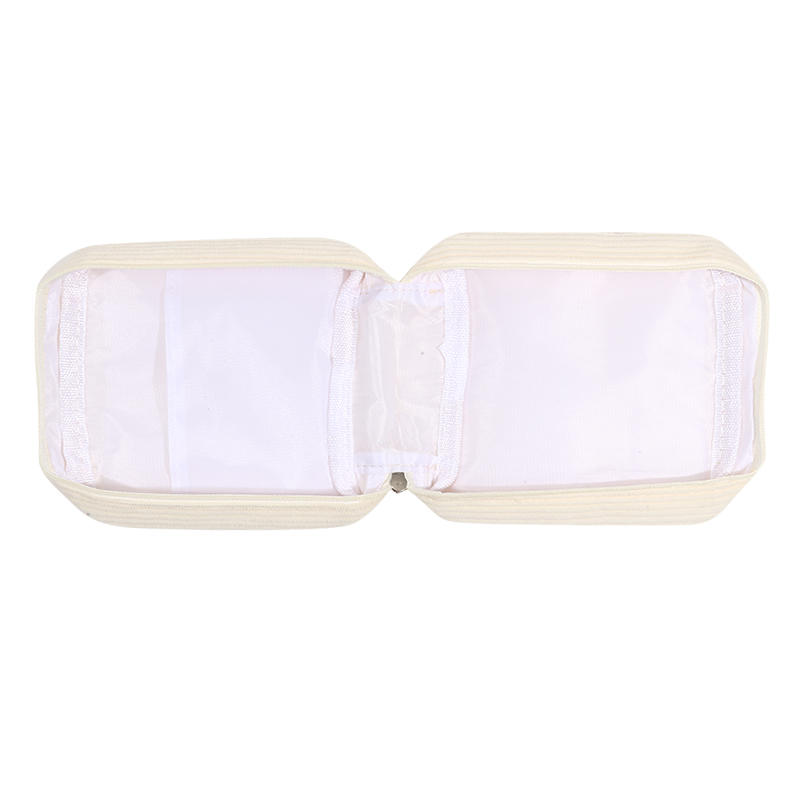 Women Portable Mini Corduroy Sanitary Napkins Storage Bag Travel Solid Color Cosmetic Toiletry Pouch with Zipper
