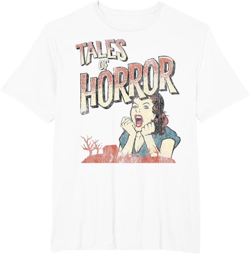 Винтажный постер фильма ужасов Графическая печать Летние футболки из чистого хлопка для мужчин и женщин Уличная одежда Осень и зима нижнее белье