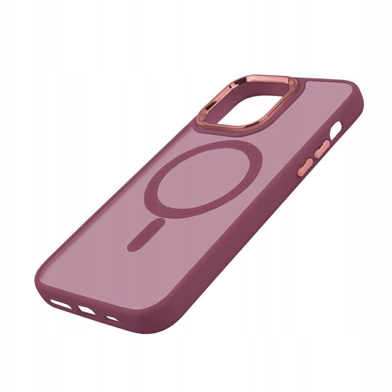 Case for iPhone 14 Pro Magsafe Magmat Reinforced Case Burgundy + Glass