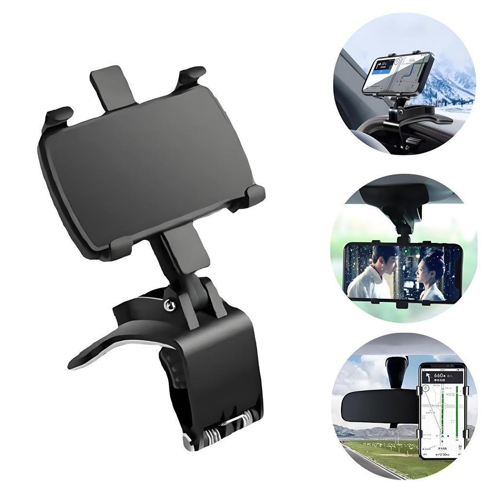 Car Dashboard Phone Holder Mobile Phone Stand Rotatable Car Clips Smartphone Bracket Sun Visor Mirror Mount Support