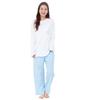 SAZAC Cinnamoroll Long Sleeve Pajama Set and Jersey Cotton Loungewear Women's (Top Bottoms), (Sax/L/SAN1698)