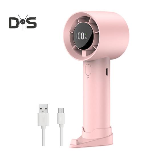 Ручной вентилятор с цифровым дисплеем на базе, 100-скоростной регулятор, мощный воздушный поток, низкий уровень шума, перезаряжаемый портативный персональный охлаждающий вентилятор