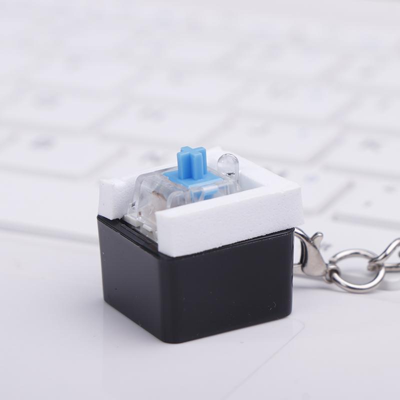 Mechanical Switch Keychain With Led Light Keyboard Key Chain Fidget Toy Keycap Stress Relief Novelty Toys Fidget Button Keyring
