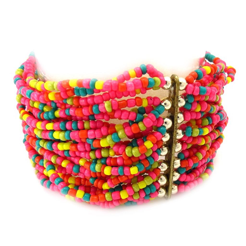 Les Trésors De Lily [K6533] — Дизайнерский браслет Calcutta разноцветного розового цвета.