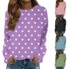 Women's Fashion Casual Long Sleeve Printed Round Neck Woolen Knit Pullover Top